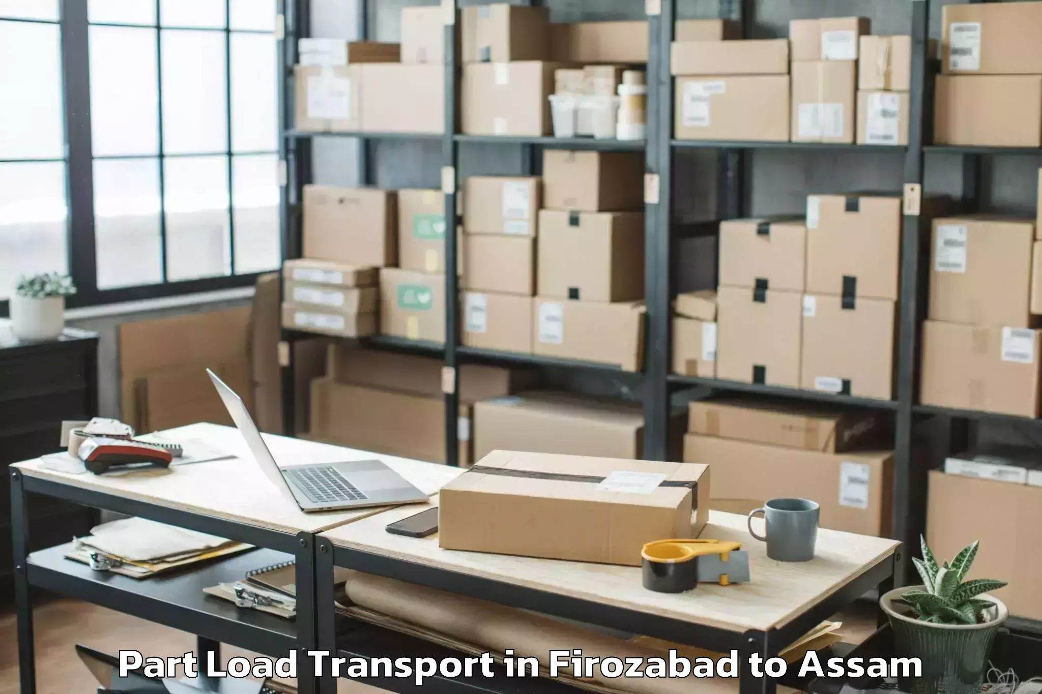 Professional Firozabad to Pachim Nalbari Part Load Transport